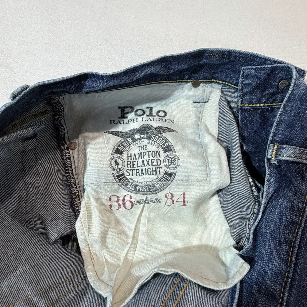 Polo Ralph Lauren Men's Hampton Relaxed Straight Jeans 36x34‎ Preppy Casual
